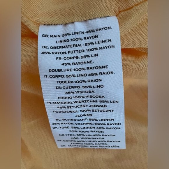 Faithfull the Brand Constance Linen Gauze Minidress Saffron orange Yellow Large - Picture 9 of 10